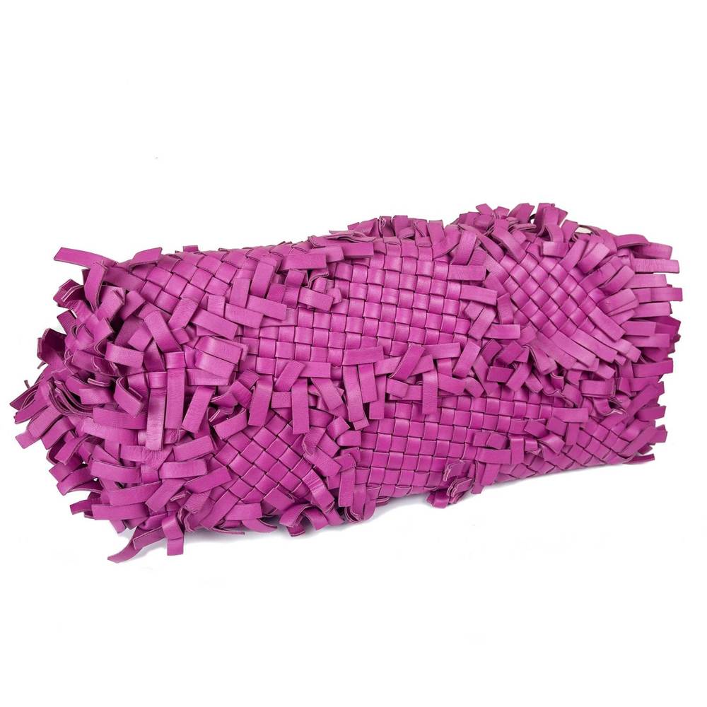 BOTTEGA VENETA Fuchsia Cabat Lido Patchwork Intrecciato Frayed Handbag Tote - Picture 4 of 6